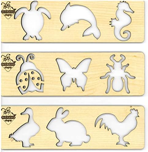 Akıllı Karınca Ahşap Eğlenceli Eğitici Hayvanlar Çizim Kalıpları