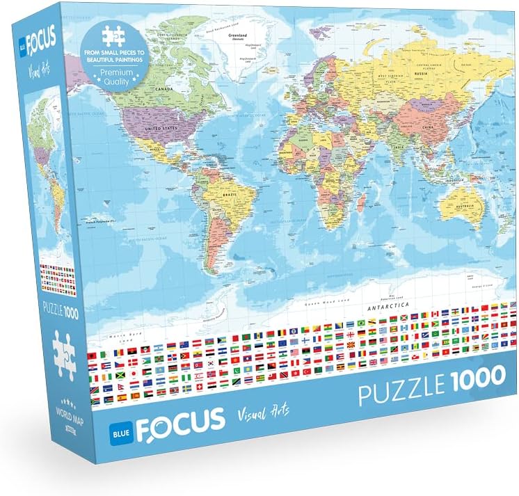 Blue Focus 1000 PARÇA - WORLD MAP (DÜNYA HARİTASI)