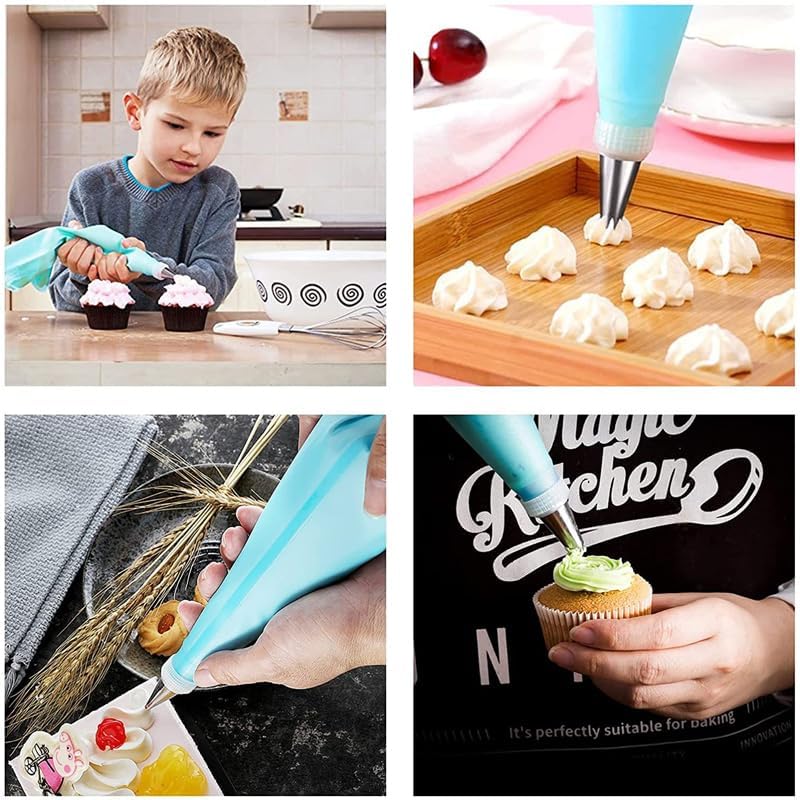 Profesyonel Pasta Süsleme Seti,18 Parça, Renkli Dekorasyon Marzipan Set Kalemi, Krema Sıkma Torbası, Spatula, Hamur Şekillendirici,Pasta Süsleme Araçları Trapez Spatula Pasta Aksesuarı Pasta Kiti