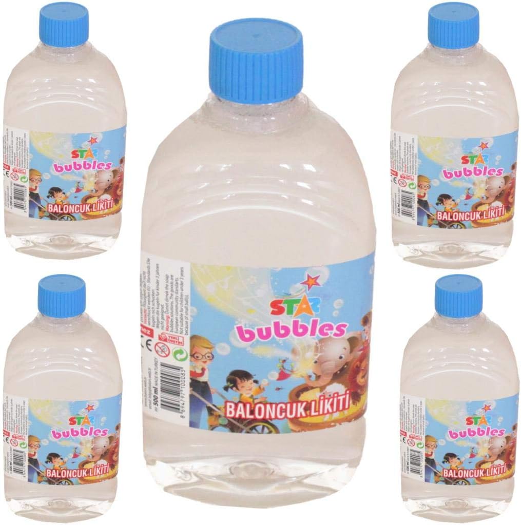 JOY AND TOYS Köpük 5 Adet Baloncuk Likiti Yedek Baloncuk Solüsyon 500 Ml