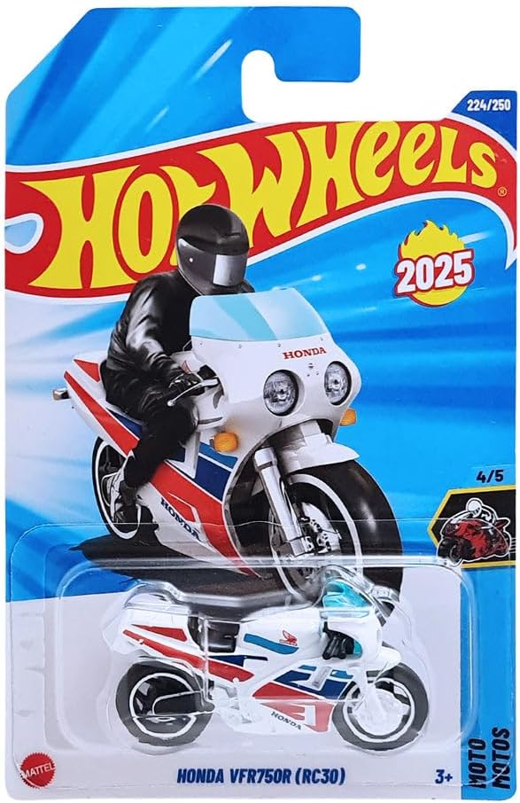 VFR750R RC30 HYW51 HW Moto 4/5 Short Card Motosiklet Lisanslı Mattel 2025 1:64