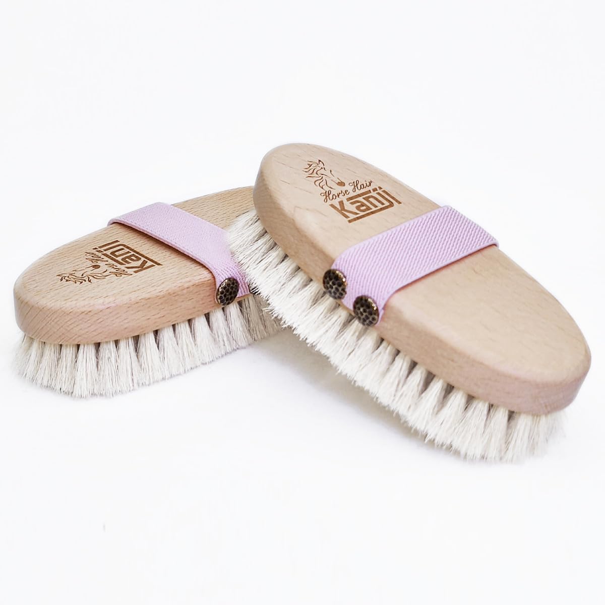 %100 Doğal At Kılı Masaj ve Kuru Fırçalama için Pembe Kemerli Vücut Peeling Selülit Fırçası