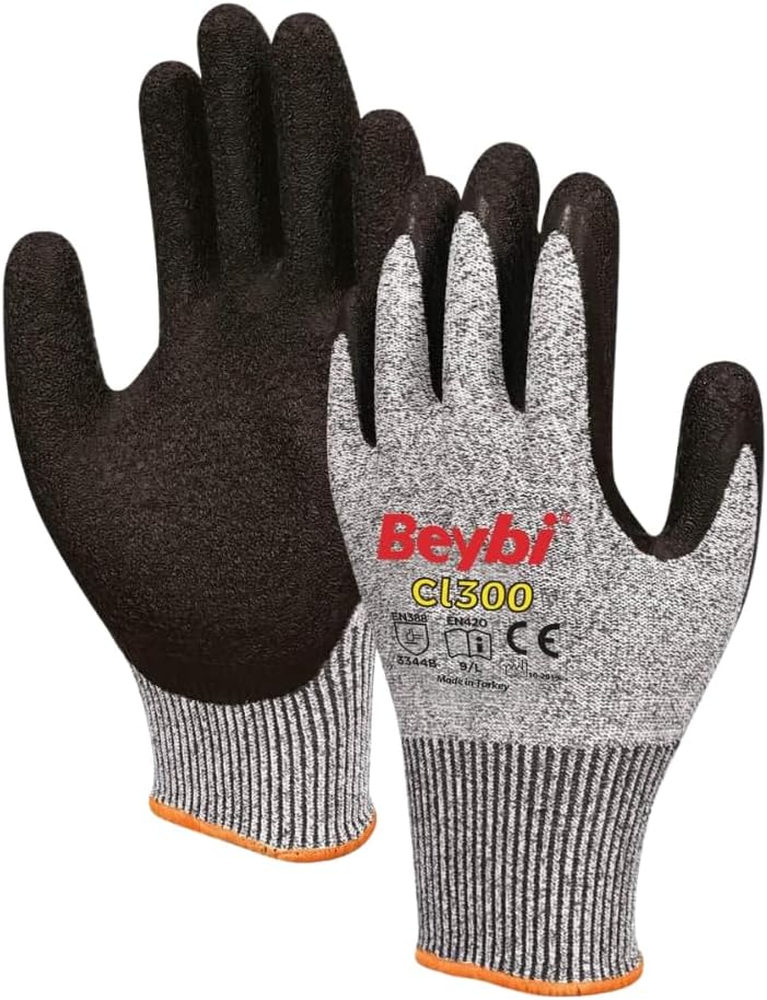 &Do Çoklu Paketler, Beybi CL300 Lateks Kaplı Kesilmeye Dirençli Eldiven | EN388 & EN420 Sertifikalı
