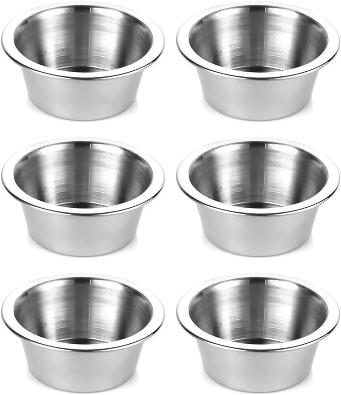 Kt HOME Sosluk 6 Lı Paslanmaz Çelik Mini Kase Lokumluk Reçellik Çerezlik Sosluk 6 Adet 8 Cm Metal