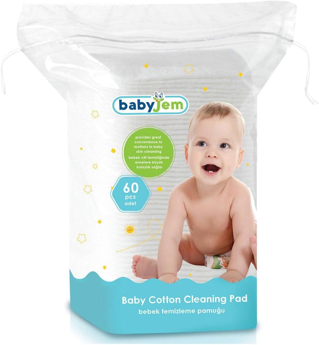 Babyjem Bebek Temizleme Pamuğu, %100 pamuk