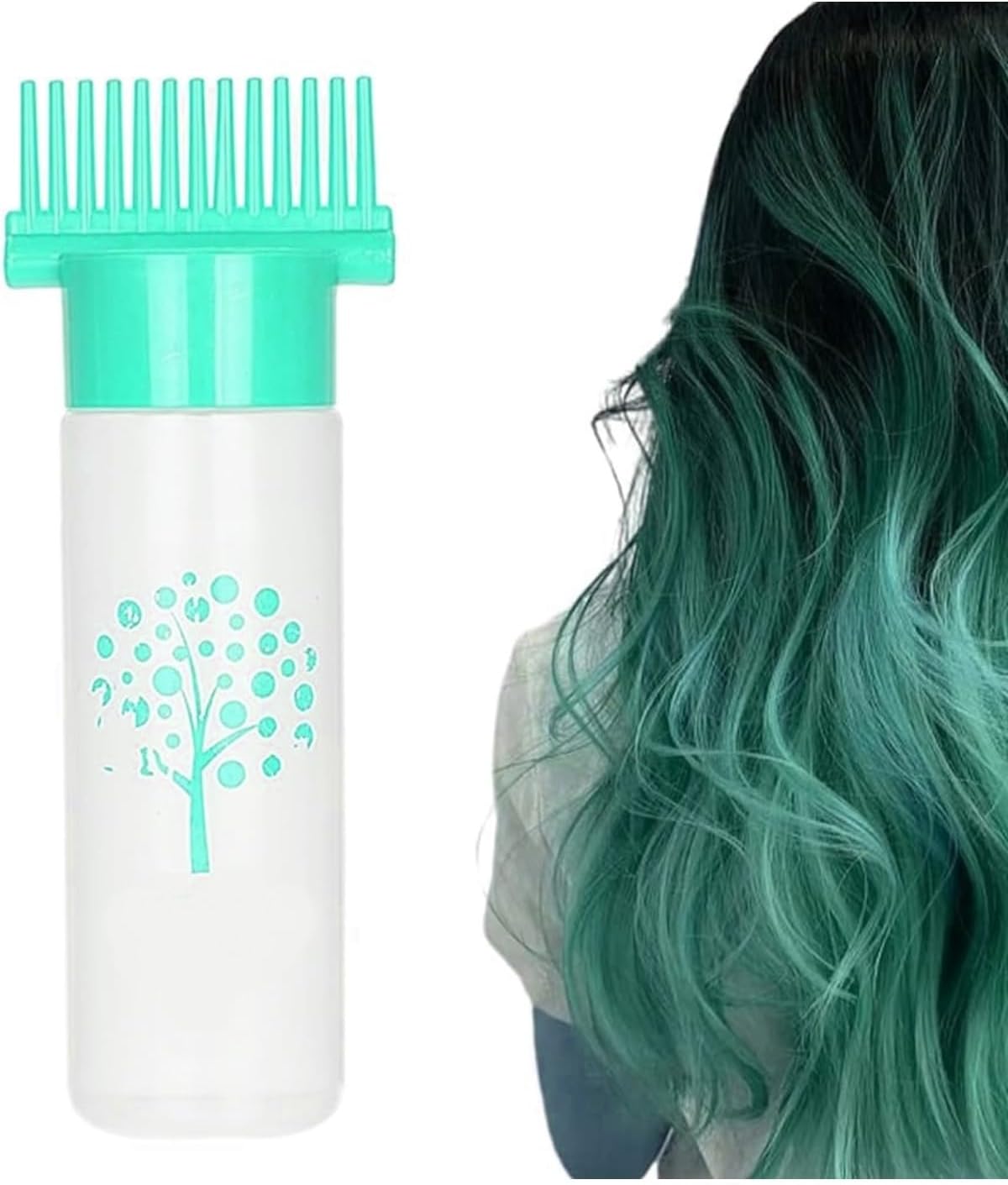 gaman Profesyonel Ya Da Evde Kullanıma Uygun Tarak Şeklinde Saç Bakım Yağı, Saç Boyama Aplikatör Şişesi Yeşil