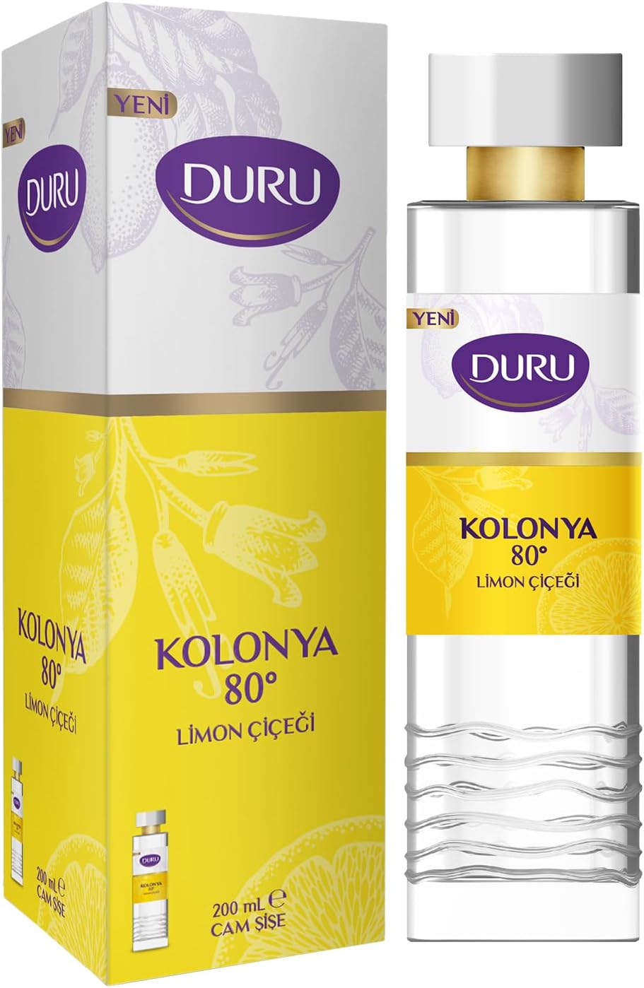Duru Limon Çiçeği Kolonya Cam Şişe 200 ml