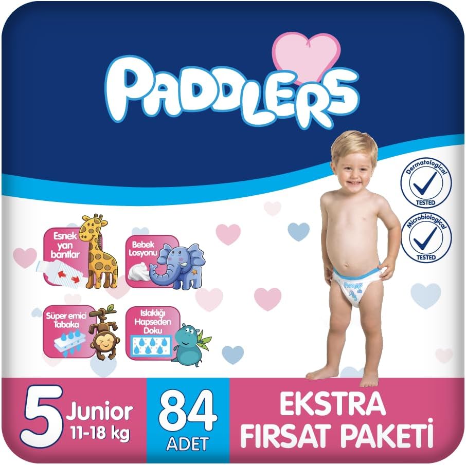Paddlers Bebek Bezi 5 Numara Junior 84 Adet (11-18 Kg) Ekstra Fırsat Paketi