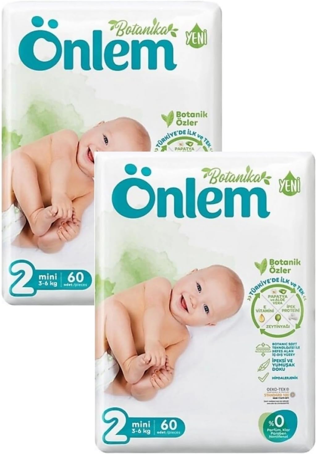 Önlem Botanika Bebek Bezi İkili Jumbo Paket Mini 60 Adet