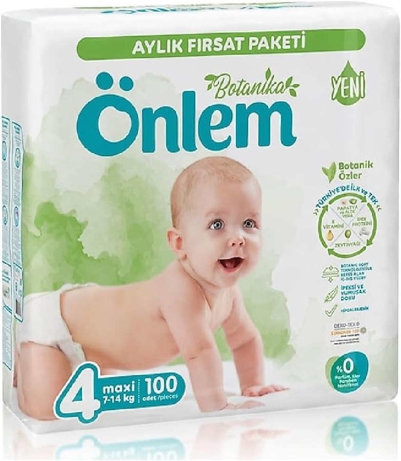 Önlem Botanika 4 Numara Maxi Bebek Bezi Fırsat Paketi 100 Adet