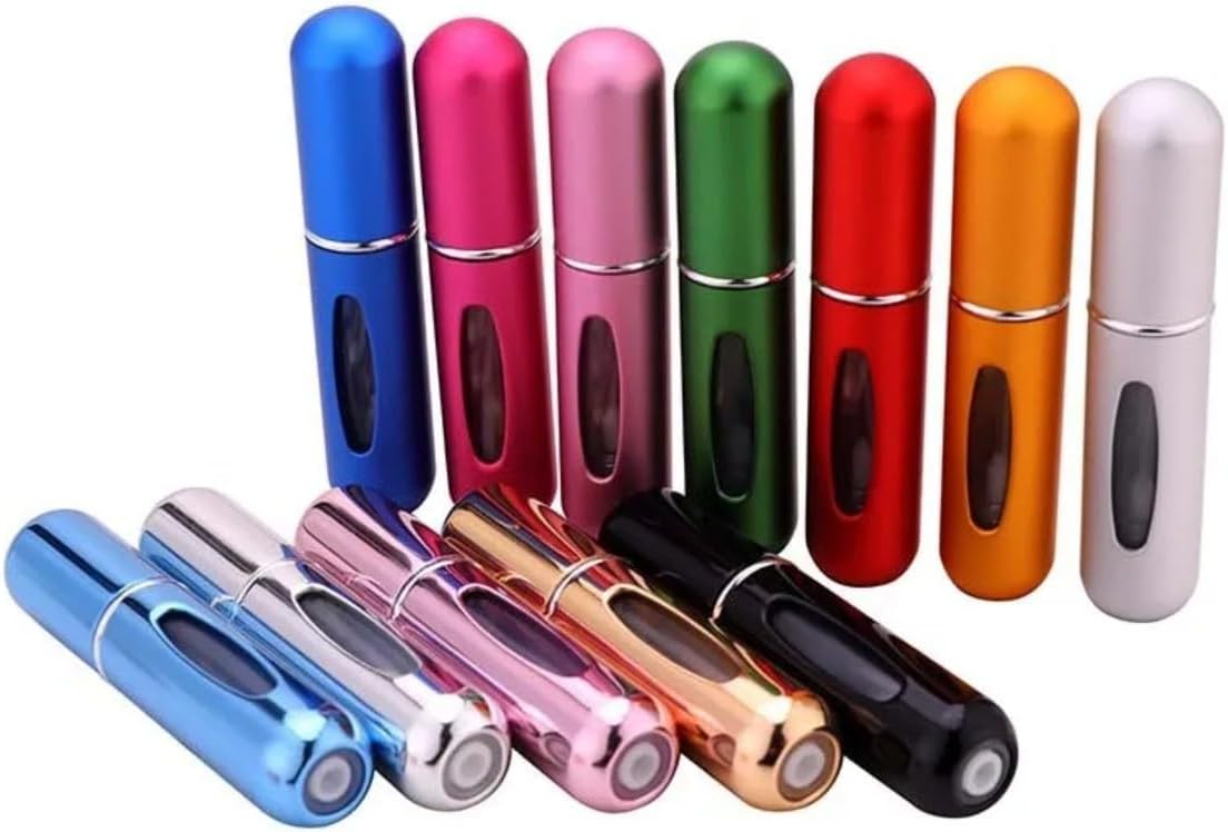 Monte Lua 4 Adet Pratik Doldurulabilir Mini Cep Parfüm Şişesi Alüminyum (5ML), Yedek Cep Parfüm Şişesi Aparatı, Seyahat Tipi Doldurulabilir Mini Sprey Şişe