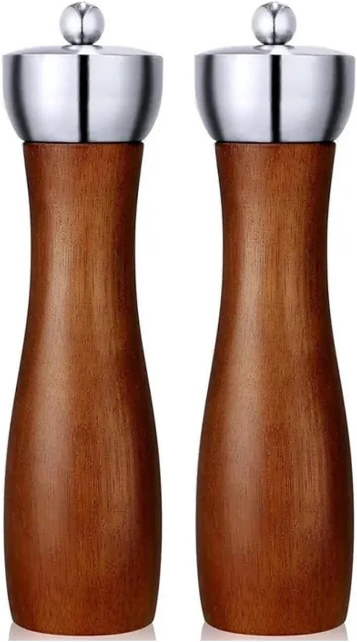Akasya Komple Ahşap Tuz Karabiber Değirmeni Baharat Öğütücüsü 21 Cm - 2 Adet - 391