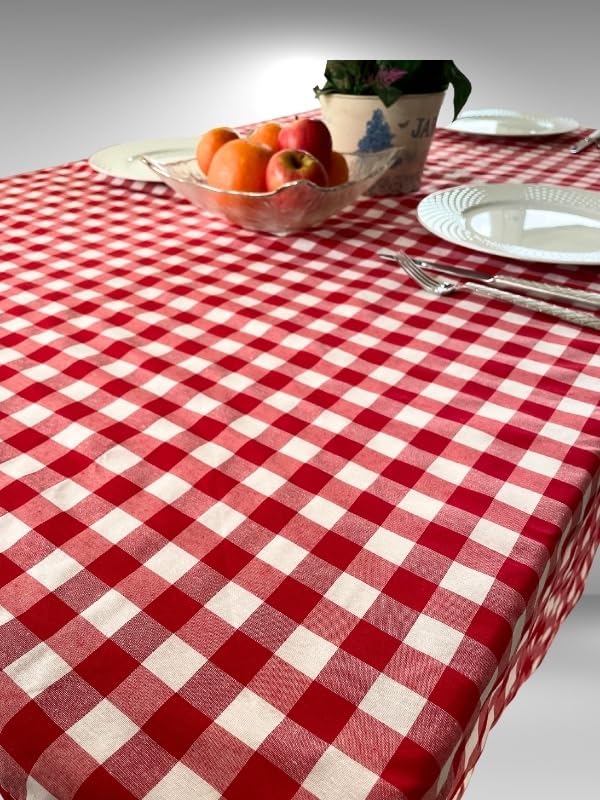 160x170 Cm Kırmızı Büyük Kare Desen Pötikareli Masa Örtüsü, Sofra Bezi, Piknik Örtüsü