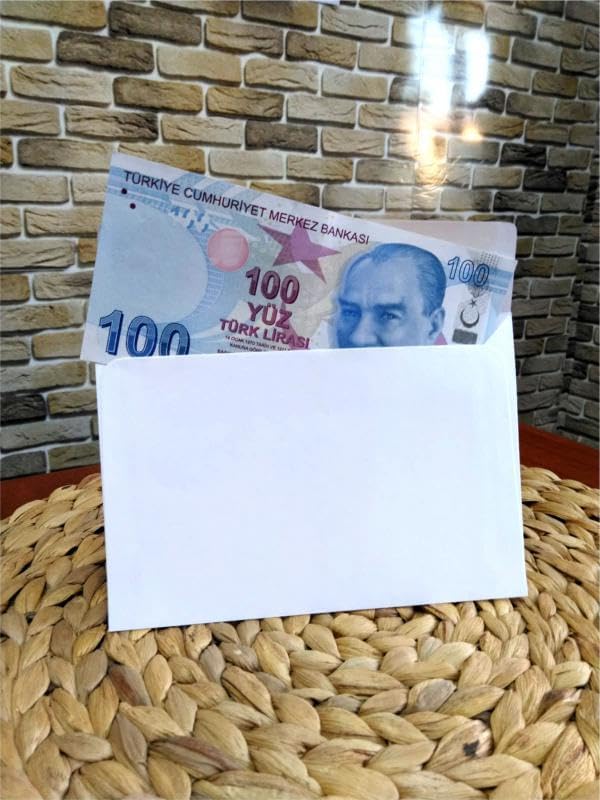100 Adet Kendinden Yapışkanlı Zarf Davetiye Mektup Para Belge Dilekçe Düğün Kına Nişan Sünnet 16,3cm X 11,5cm 100'lü
