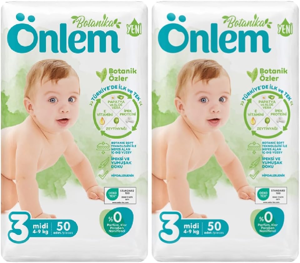 Önlem Botanika Bebek Bezi İkili Jumbo Paket Midi 50 Adet
