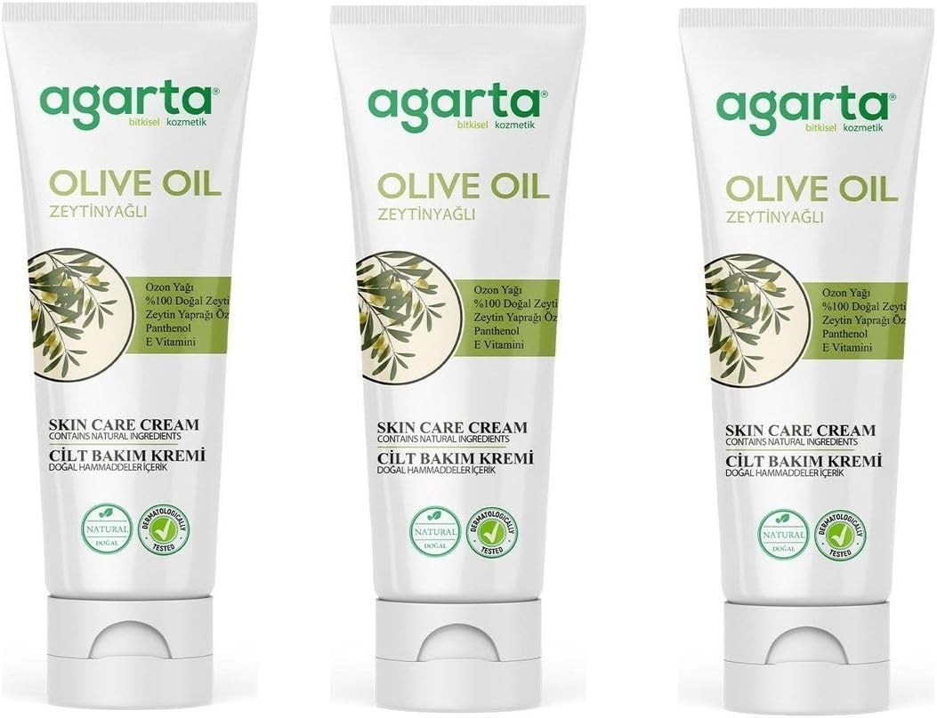 Doğal Zeytinyağlı Nemlendirici El ve Cilt Bakım Kremi 75 ml x 3 Adet