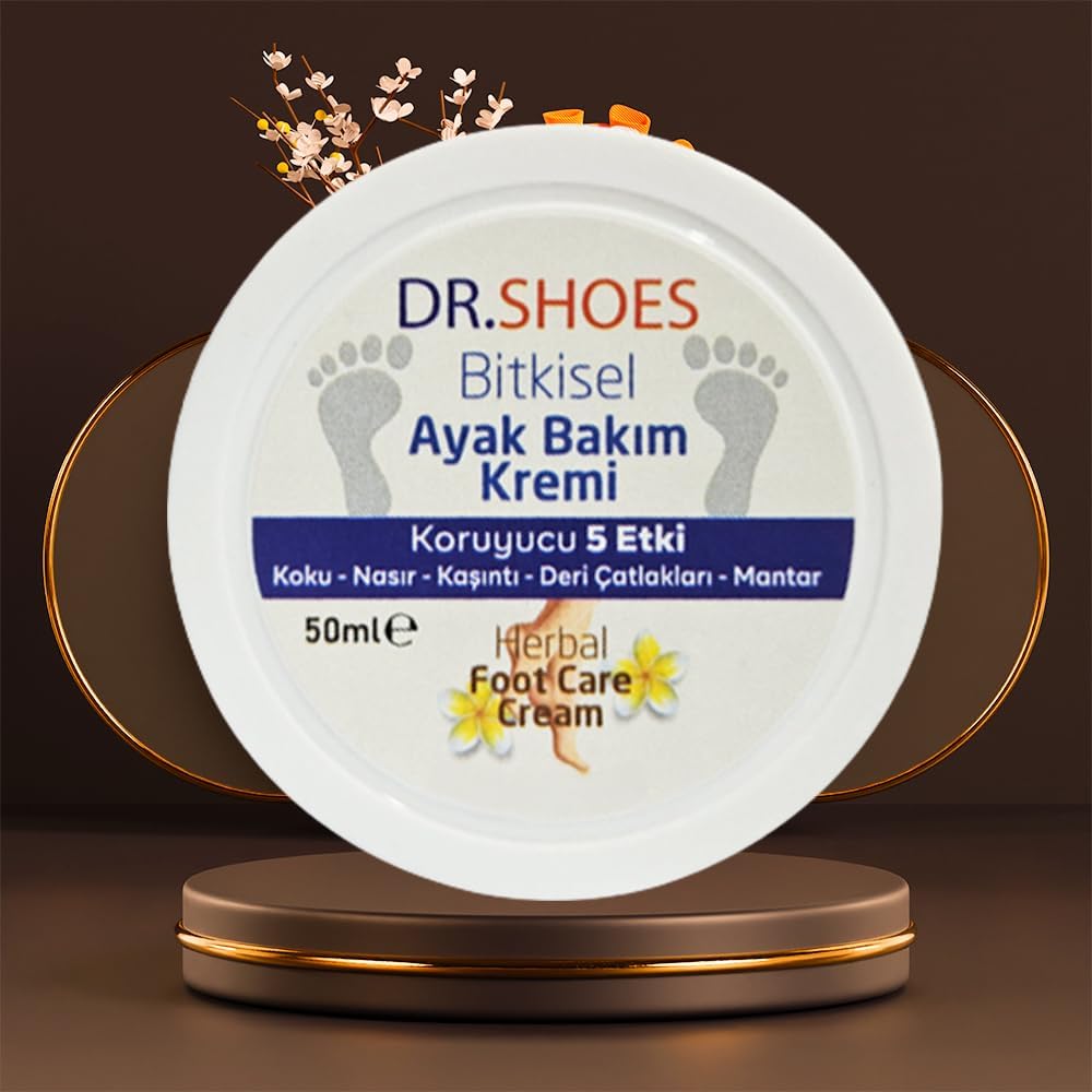 DR.SHOES Bitkisel Ayak Bakım Kremi - Ayak Koku Karşıtı Krem 50 ml. Koruyucu 5 Etki
