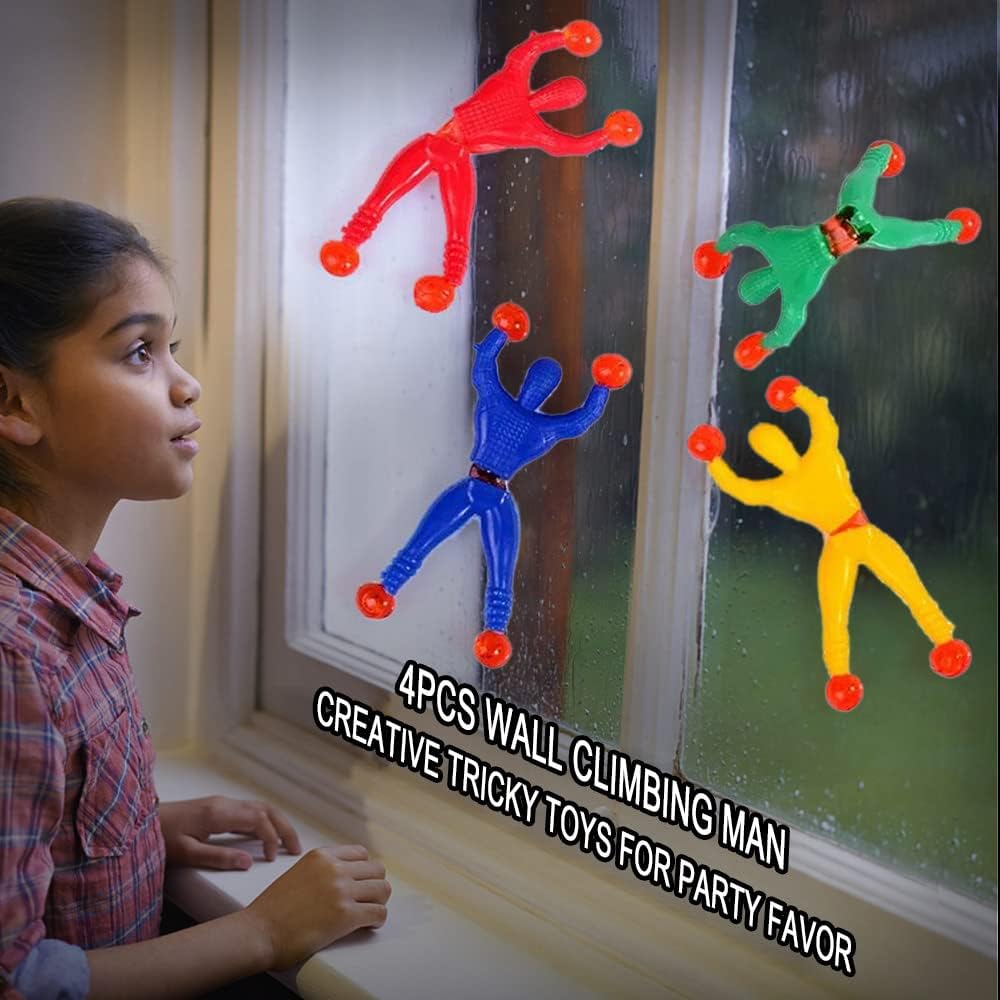 Mistaha 4 Adet Yapışkan Duvar Tırmanma Adam Haddeleme Erkekler Yaratıcı Zor Oyuncaklar Parti Lehine Çocuklar için