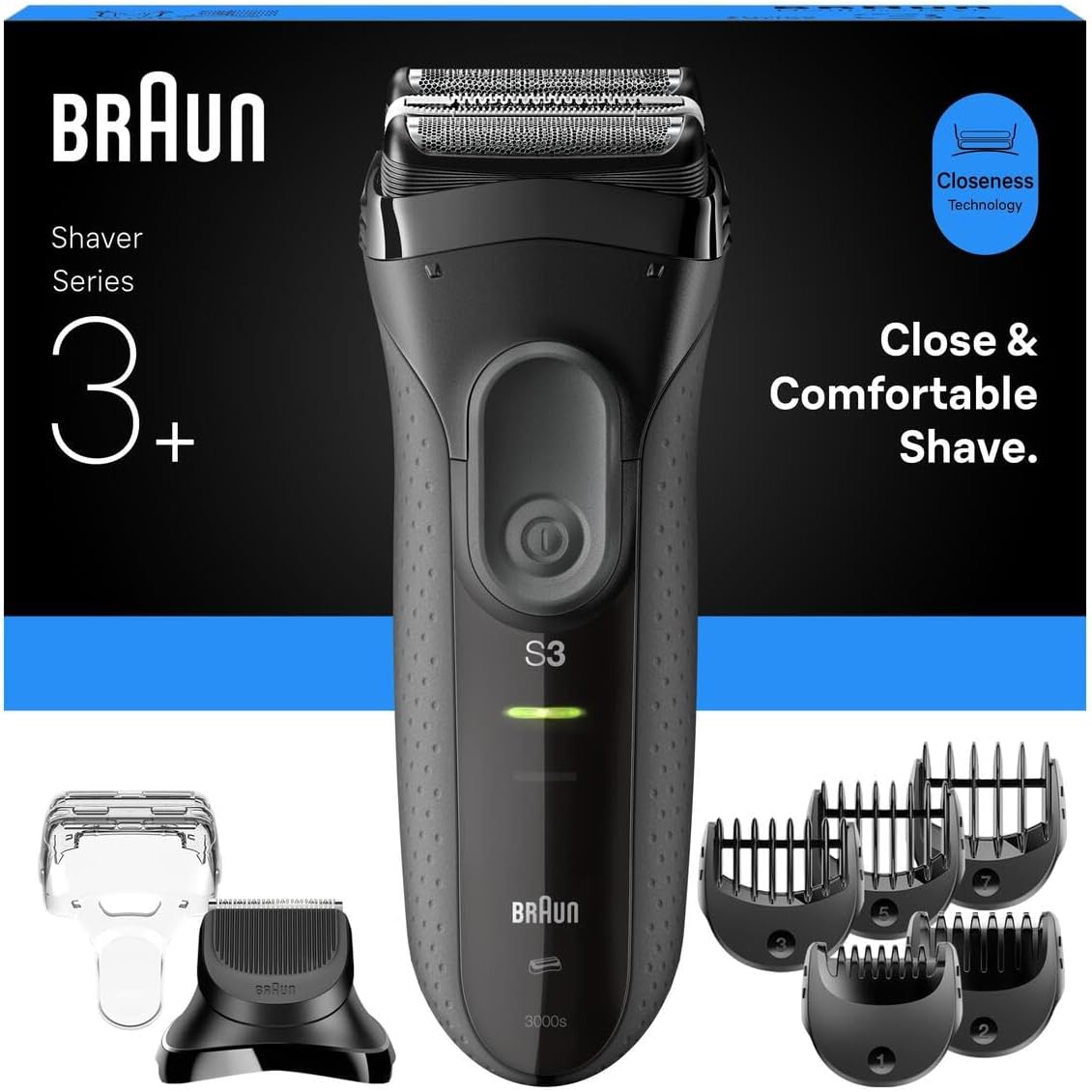 Braun Series 3+ Elektrikli Tıraş Makinesi, Kuru, 3000BT