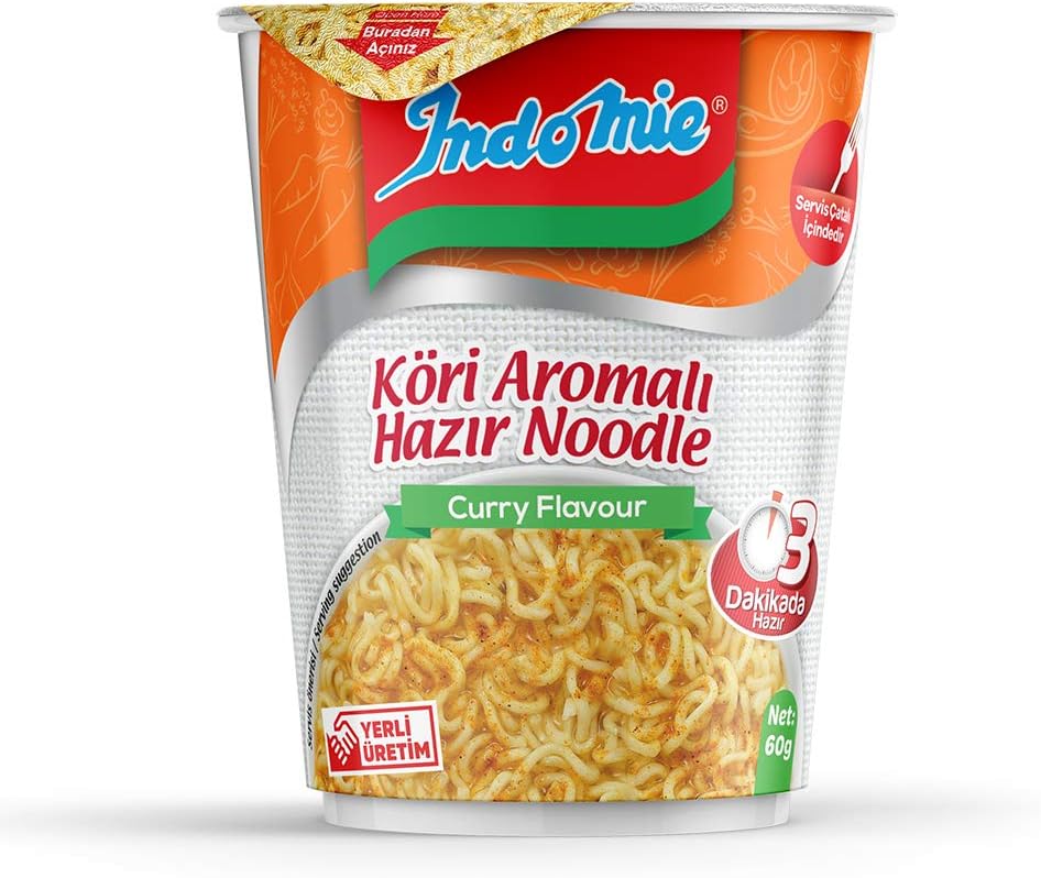 Indomie Bardak Körili Noodle Koli 24'lü (60 Gr x 24 Adet)