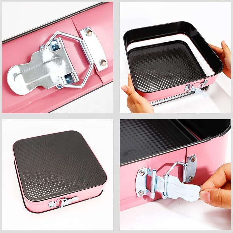 3'lü Renkli Kelepçeli Kek Kalıbı Seti, Bordo, Pembe ve Turkuaz