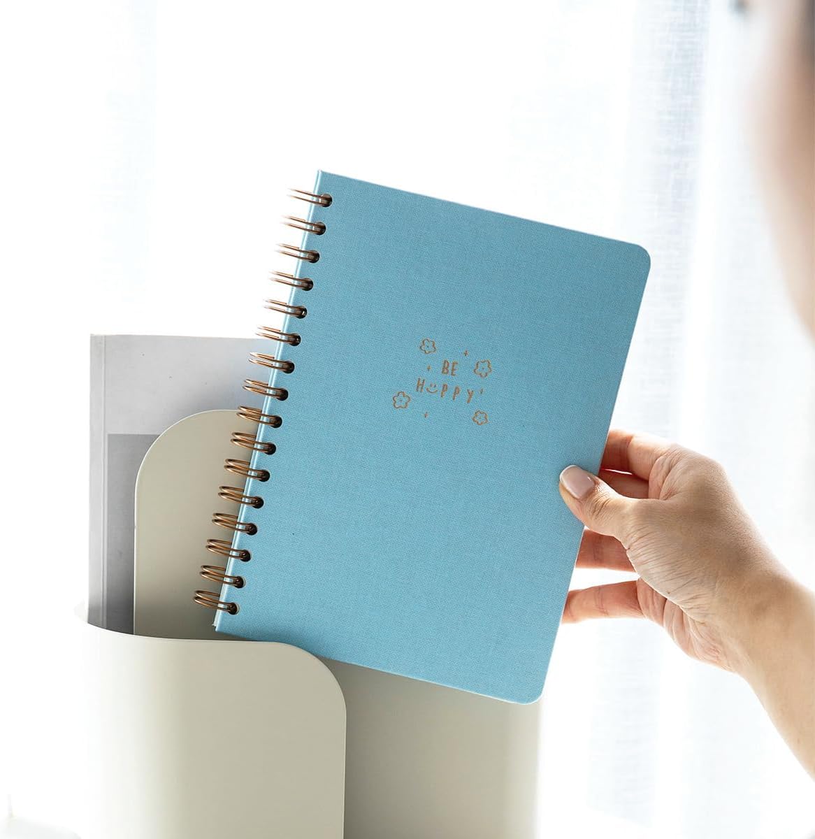 A5 Spiralli Sert Kapak Çizgili Tarihsiz Not Defteri Mavi