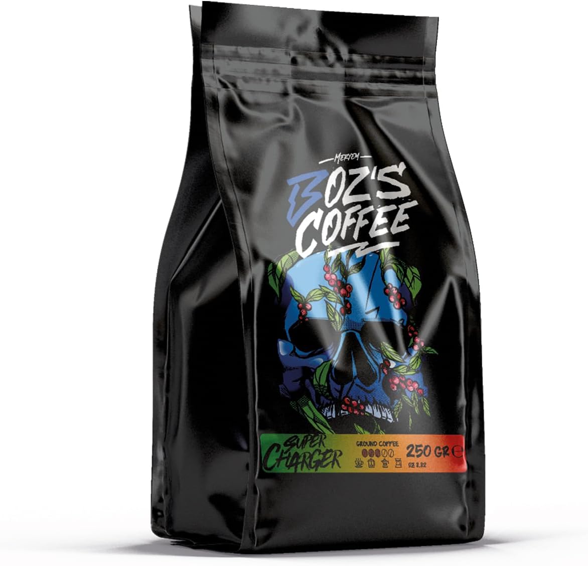 Meryem Boz's Coffee Super Charger Öğütülmüş Filtre Kahve, Orta Kavrulmuş, Yüksek Kafeinli, Sporcu Kahvesi, 250 g
