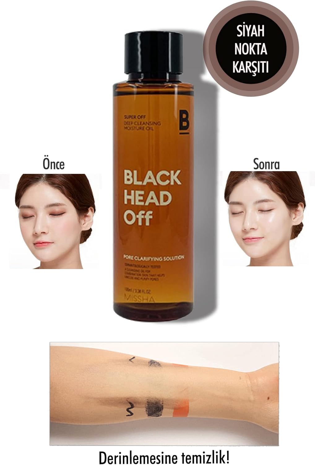 MISSHA Siyah Nokta Karşıtı Makyaj Temizleme Yağı 100ml Super Off Cleansing Oil (Blackhead Off)
