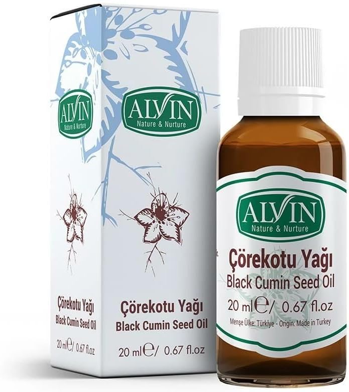 Alvin Çörekotu Yağı, Soğuk Sıkım, Doğal, Yüksek Timokinon, 50 ml