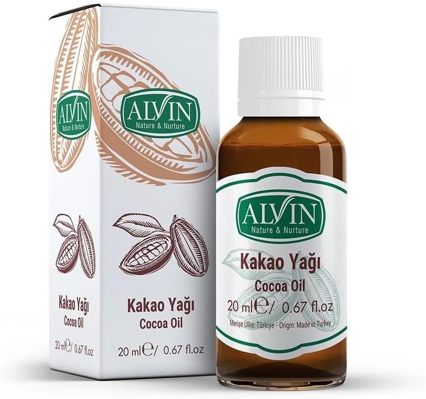 Alvin Kakao Yağı, Soğuk Sıkım,Yüzde Yüz Saf ve Doğal, 20 ml