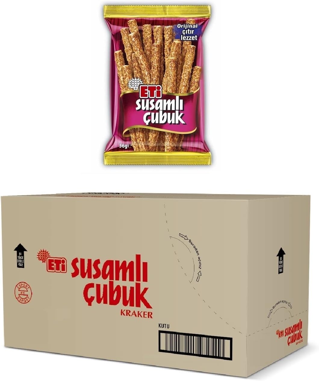 Eti Susamlı Çubuk Kraker 56 g x 17 Adet