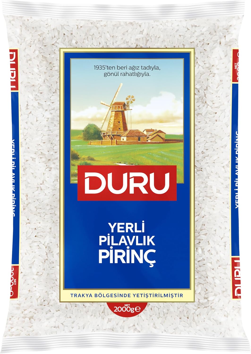 Duru Yerli Pilavlık Pirinç 2000g – Doğal Hasat, Pilav İçin İdeal, Düşük Yağ ve Şeker İçeriği