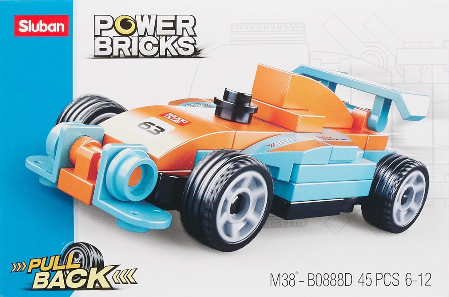 Power Bricks Yarış Arabası Yapım Seti, 45 Parça