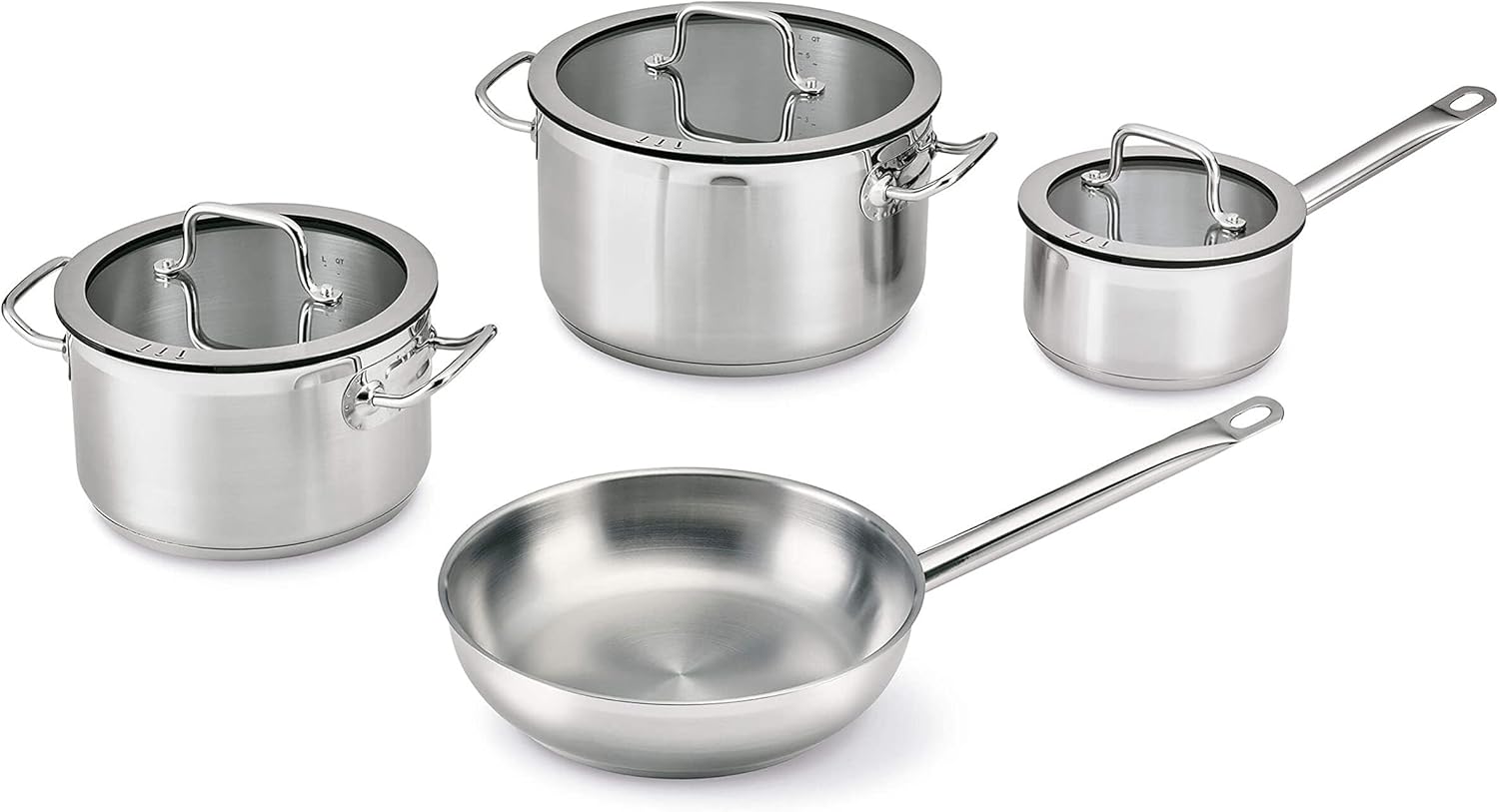 Downdraft 7 Parça 18/10 Paslanmaz Çelik Tencere Seti