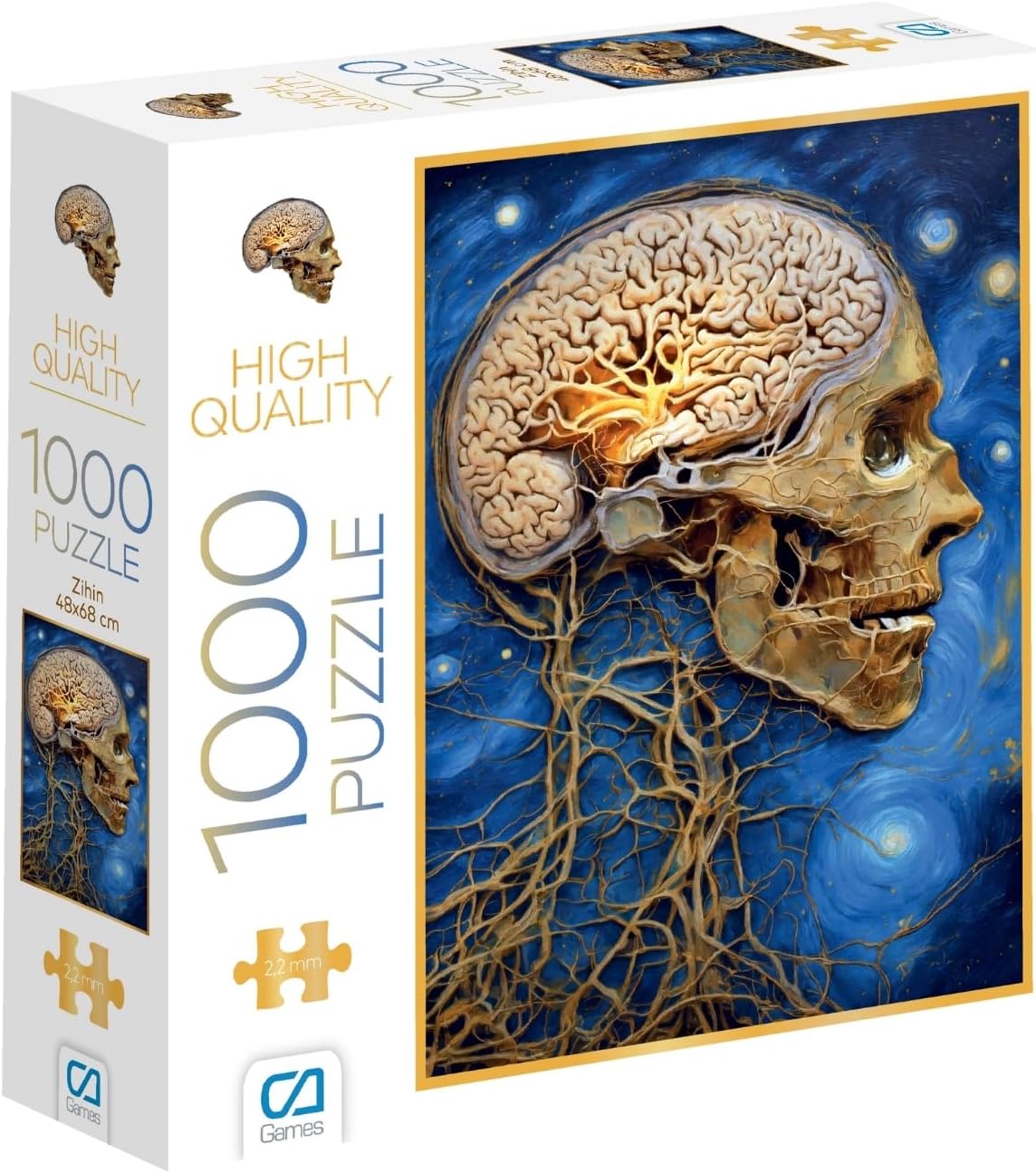 Zihin 1000 Parça 2,2mm Kalınlık 48x68cm Profesyonel Hobi Puzzle Yapboz Serisi