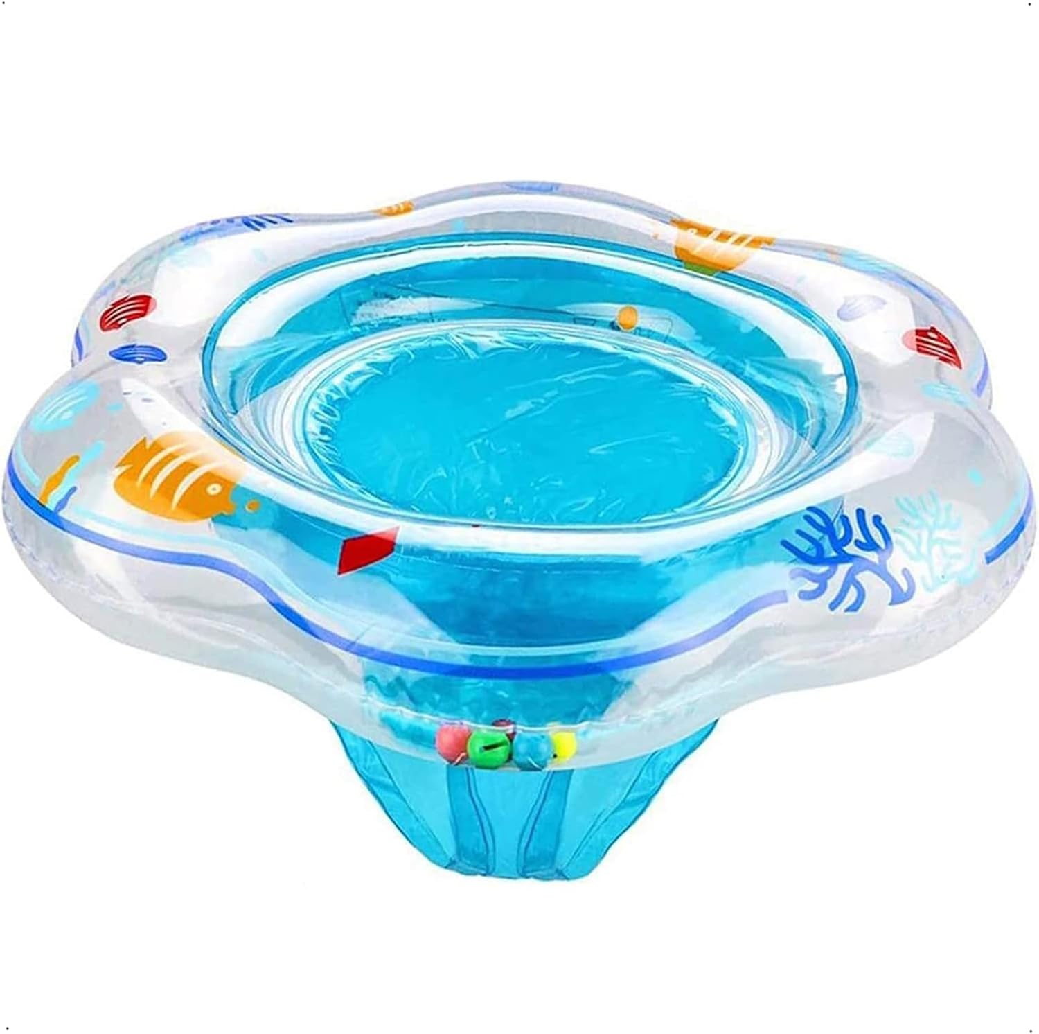 Bebek Havuzu Şamandırası, Güvenlik Koltuğu ile Bebek Yüzme Simidi, Çift Hava Yastıklı PVC Şişme Yüzme Şamandırası, 6-48 Aylık Bebekler İçin