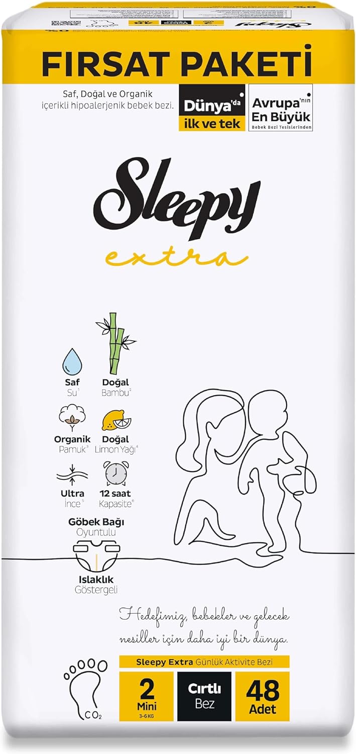 Sleepy Extra Günlük Aktivite Fırsat Paketi Bebek Bezi 2 Numara Mini 48 Adet