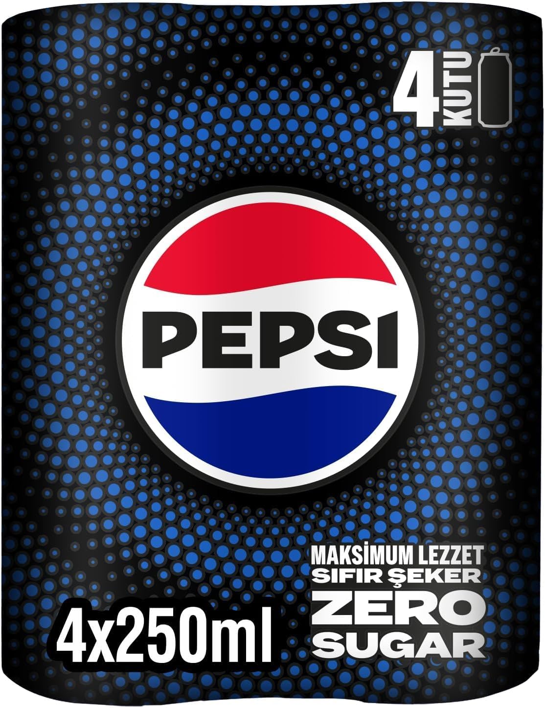 Pepsi Zero Sugar Kola Kutu 4 x 250 ml