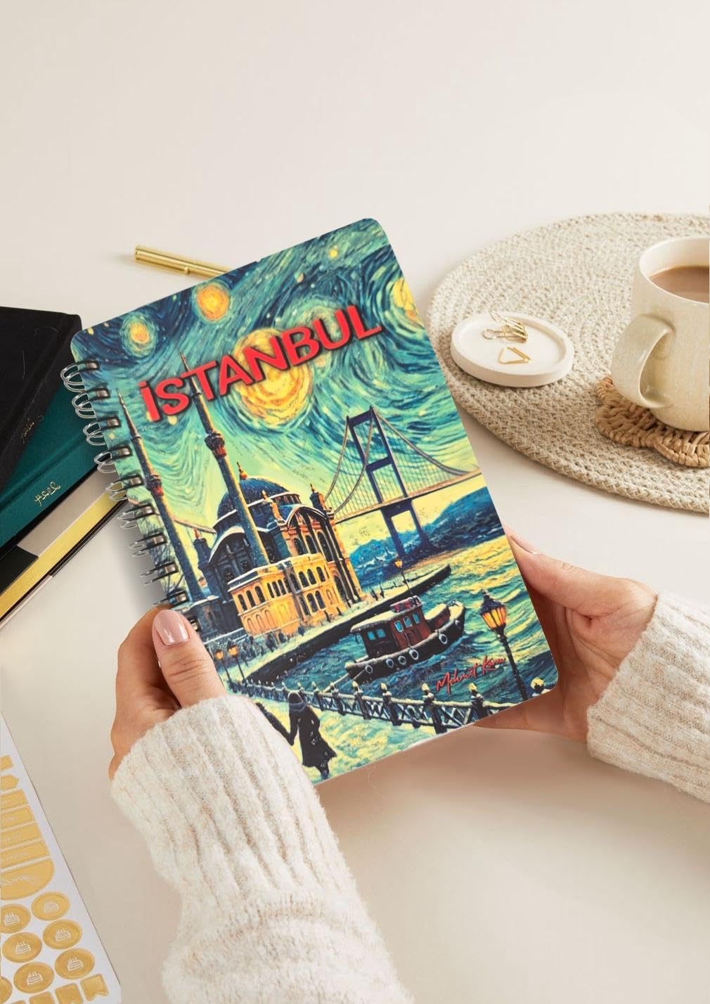 Mia Simli Defter İstanbul A5 Yeni Yıl Çizgisiz Spiralli 14x21 cm Ortaköy