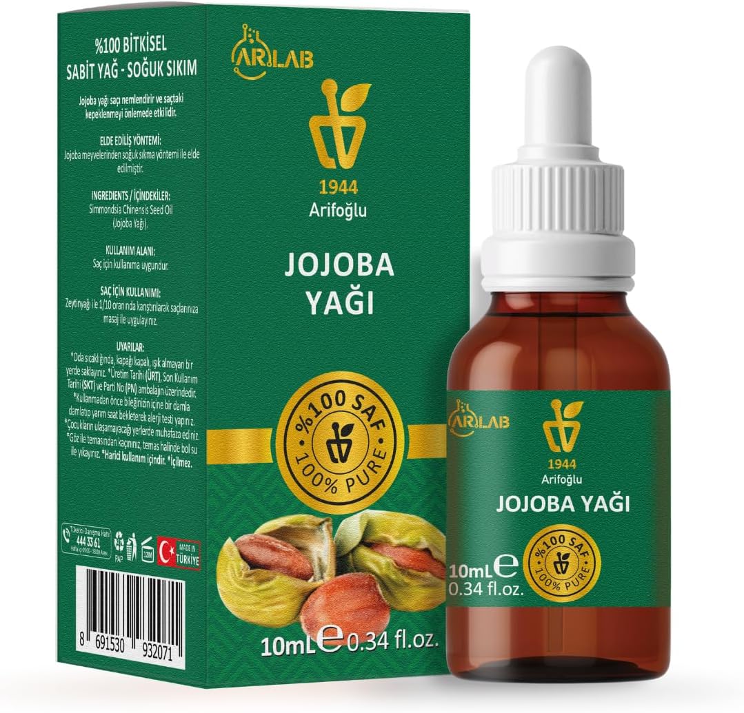 Arifoğlu Jojoba Yağı 10ml%100 Saf Arlab jojoba Oil Pure Simmondsia Chinensis Seed Oil