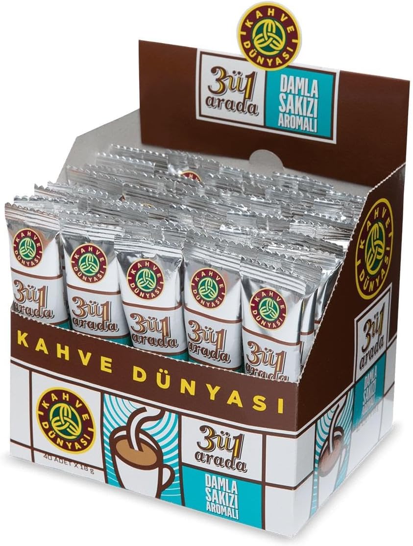 Kahve Dünyası 40'lı 3'ü 1 Arada Damla Sakızı Aromalı Hazır Kahve