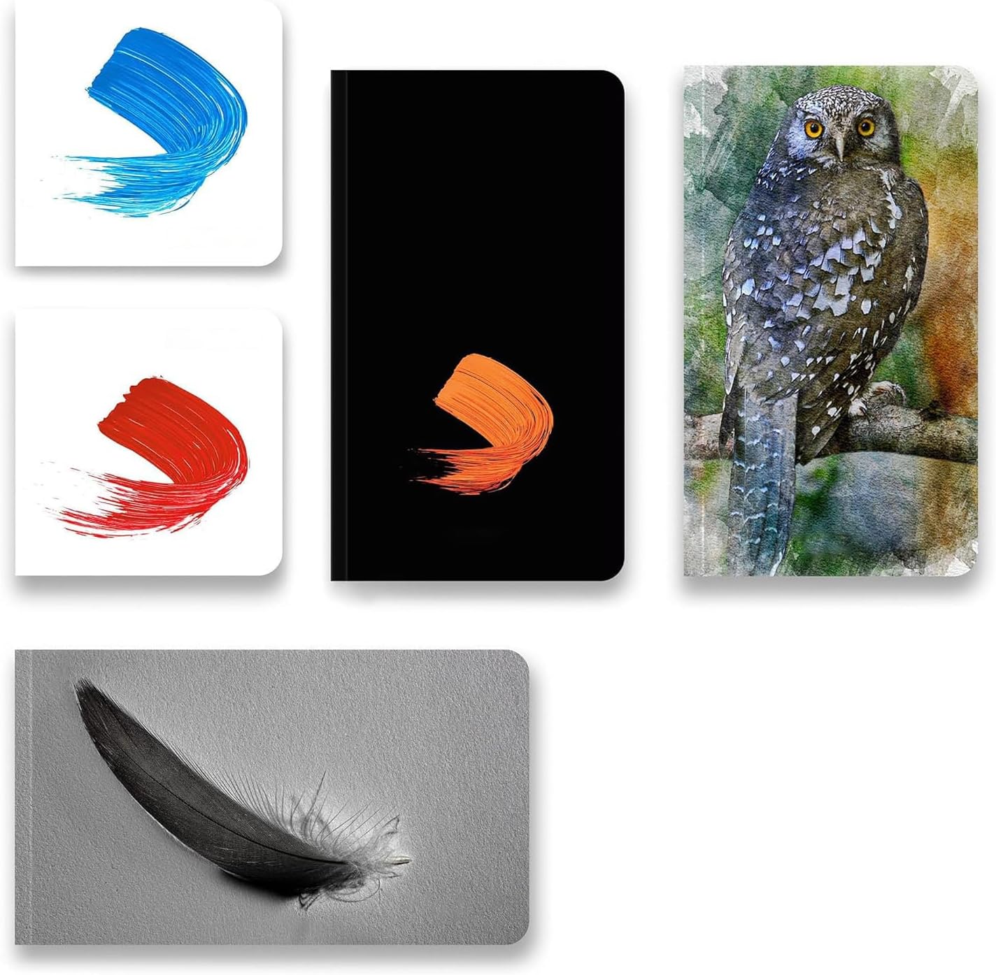 Art 5’li Özel Set, Çizgisiz Not Defteri, Karton Kapak, (2 adet 11x11 cm Kare + 2 adet 12x21 cm Dikey + 1 adet 21x12 cm Yatay, Toplam 5x128 sayfa)