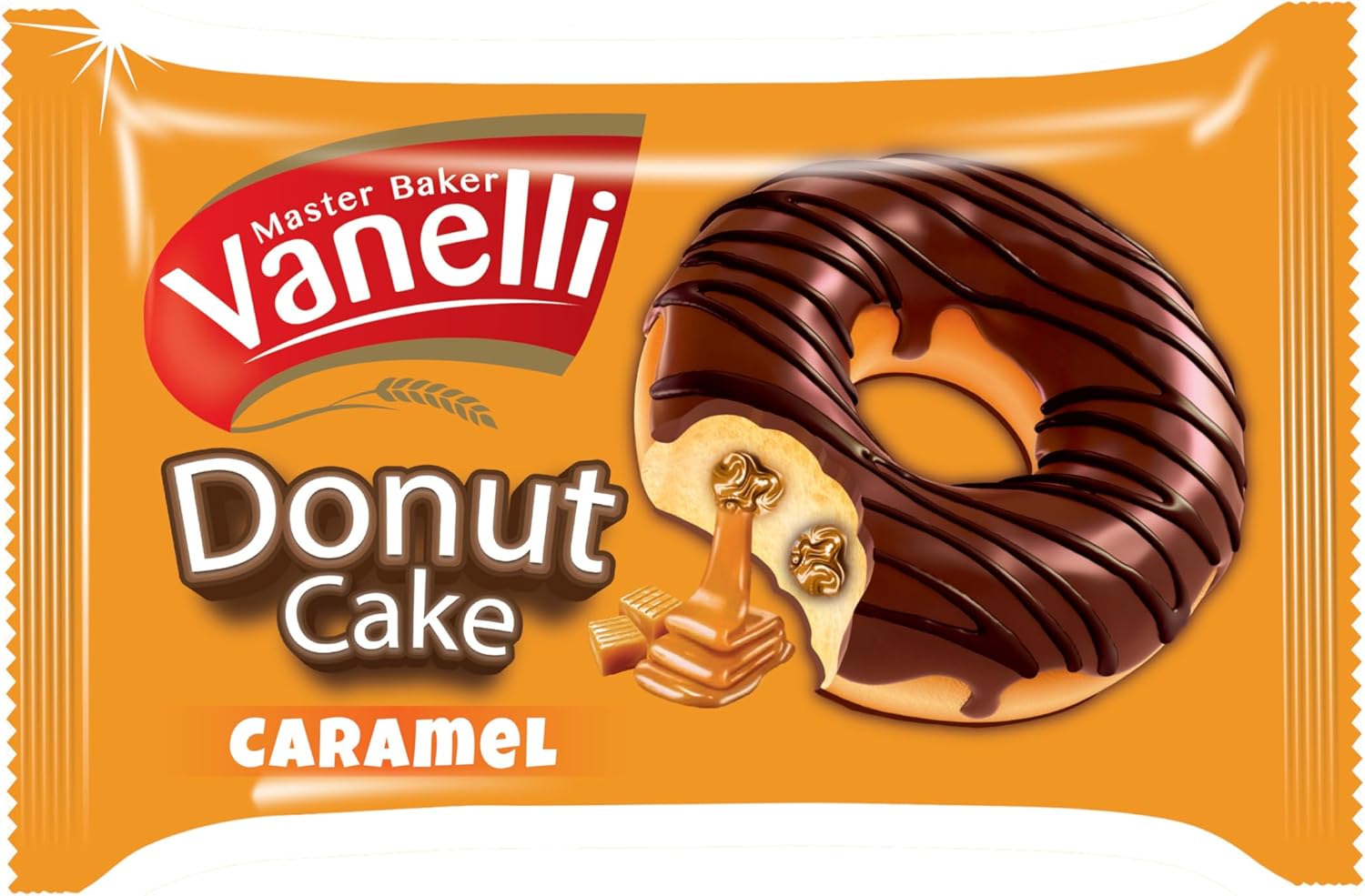 VANELLI DONUT Kakao Kaplamalı Karamel Soslu Kek 35GR(1 KUTU)