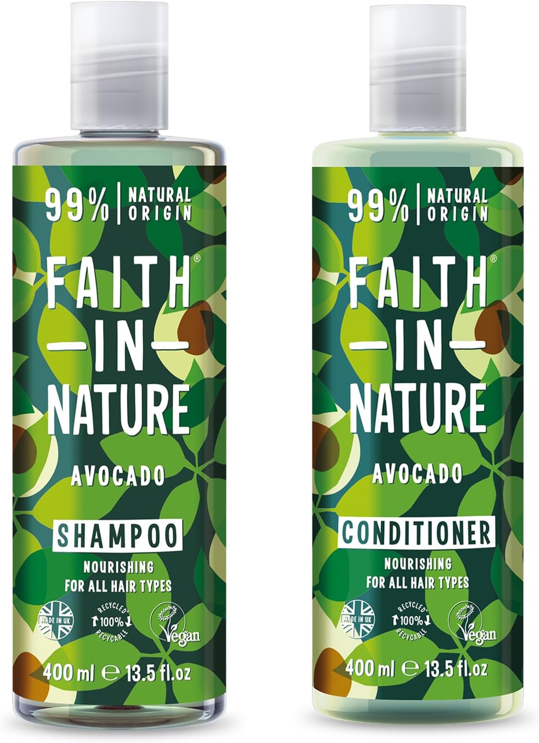 FAITH IN NATURE Avocado%99 Doğal İçerikli Şampuan + Saç Kremi 400ml