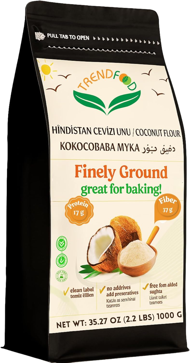 %100 Doğal Hindistan Cevizi Unu 1 kg – Glutensiz, Katkısız, Düşük Karbonhidrat – Keto & Paleo Uyumlu – 1 kg-katkısız, Yağı alınmamış, Taş değirmende öğütülmüştür