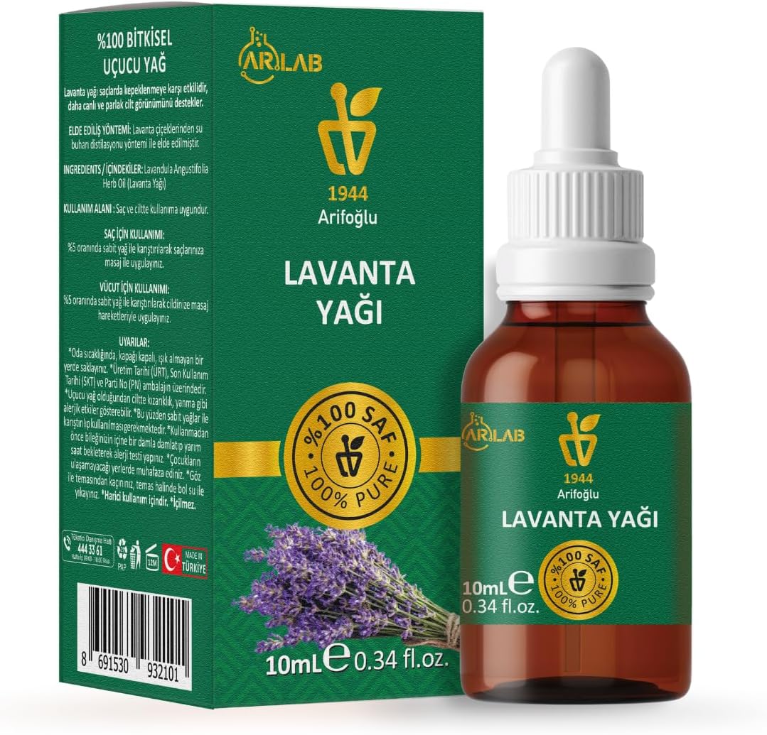 Arifoğlu Lavanta Yağı 10ml%100 Saf Arlab Lavender Oil Pure Lavandula Angustifolia Herb Oil