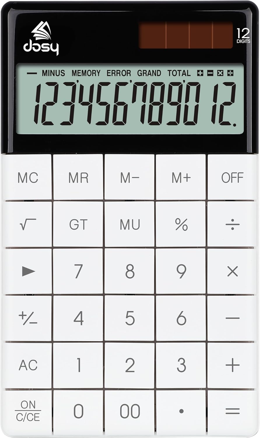 DOSY Hesap Makinesi, Beyaz, Orta Boy, 166mmx100mm