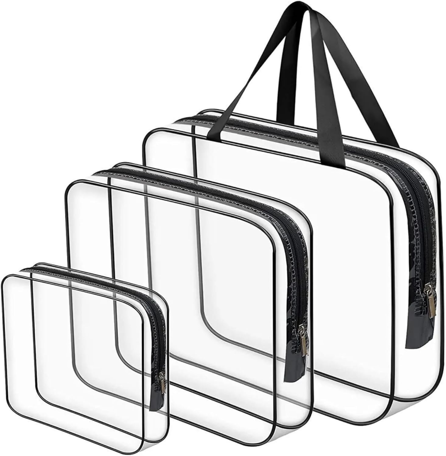 Bybaby Tatil, Plaj, Kozmetik, Makyaj Bakım Çantası Seti, Şeffaf Su Geçirmez, 3 Adet Organizatör Çanta (1 x 3 Adet)