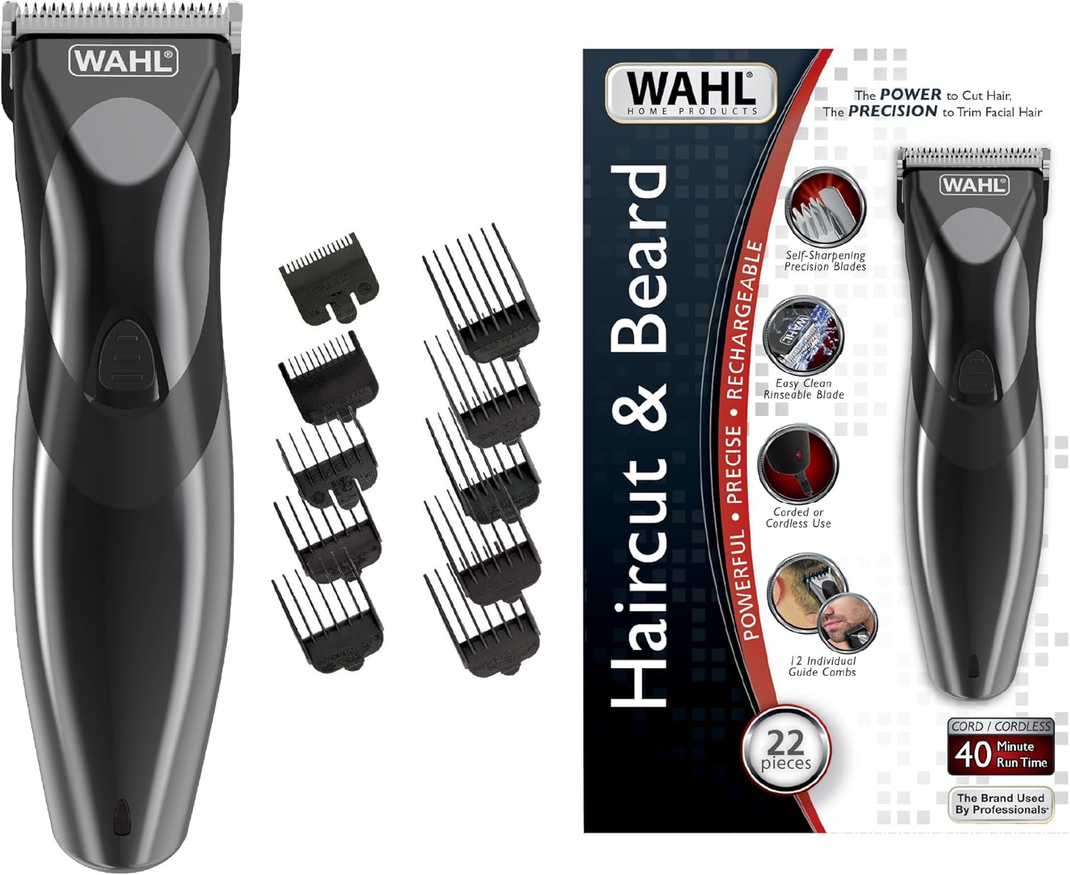 Wahl 9639 – 816 Haircut & beard saç ve sakal kesim traş makinesi, pil ve şebeke