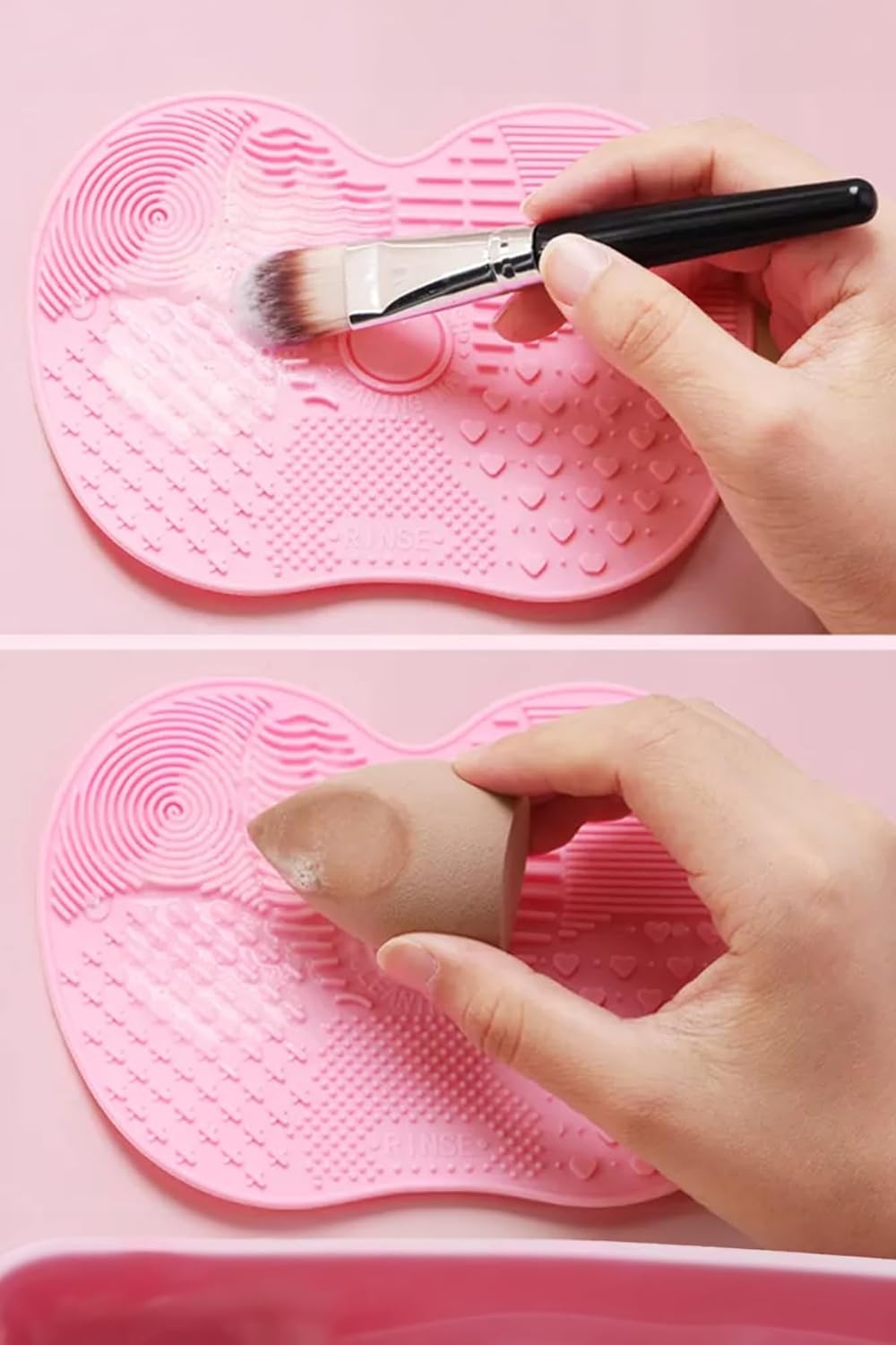 Mobee Katlanabilir Silikon Makyaj Fırça Temizleme Matı Makyaj Aleti Yıkama Pedi Kurutma Standı 1450